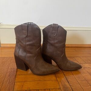 Brown Western Ankle Boots